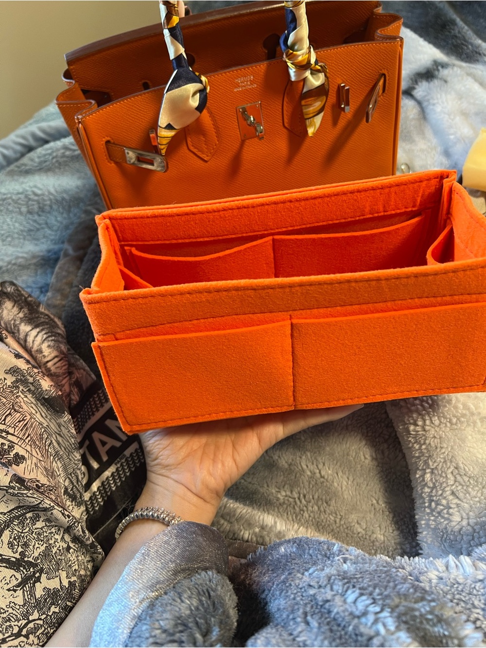 Hermes Orange Leather Satchel - Picture 15 of 15